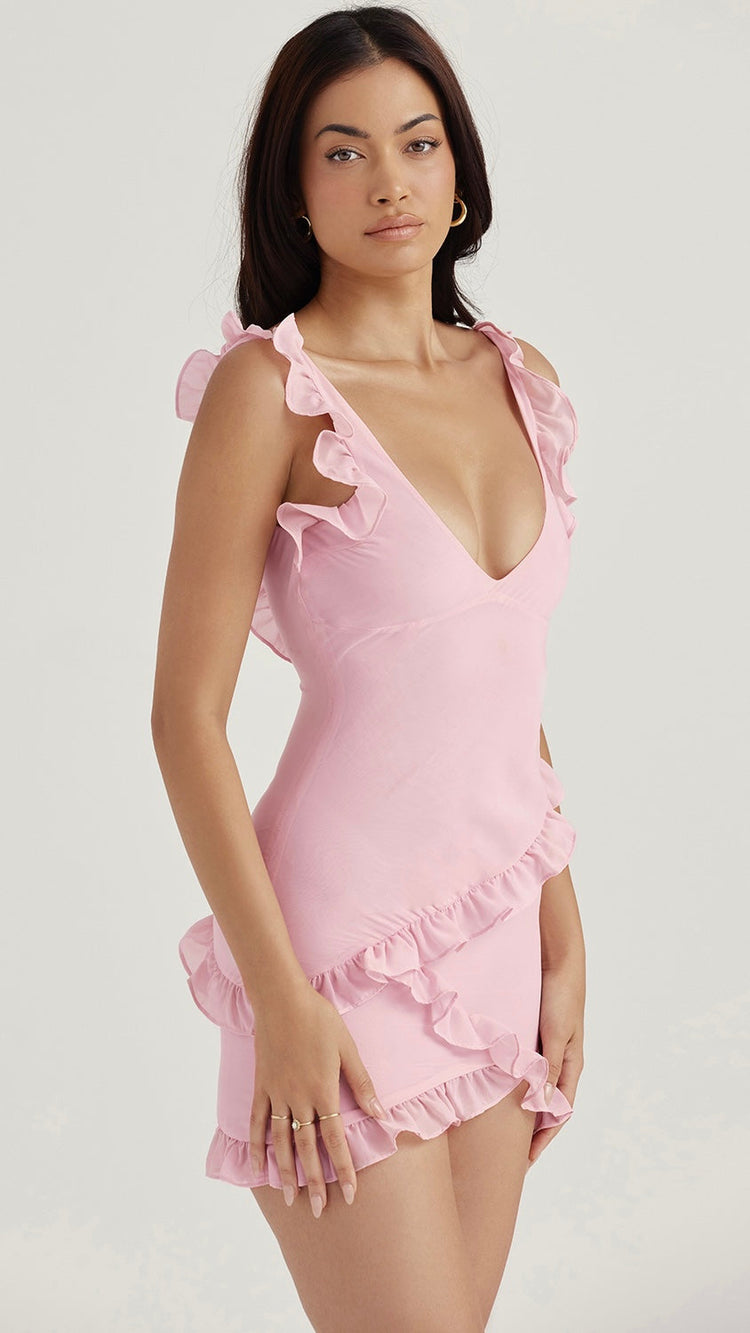 House of CB Tania Dress - Pink: Size 10